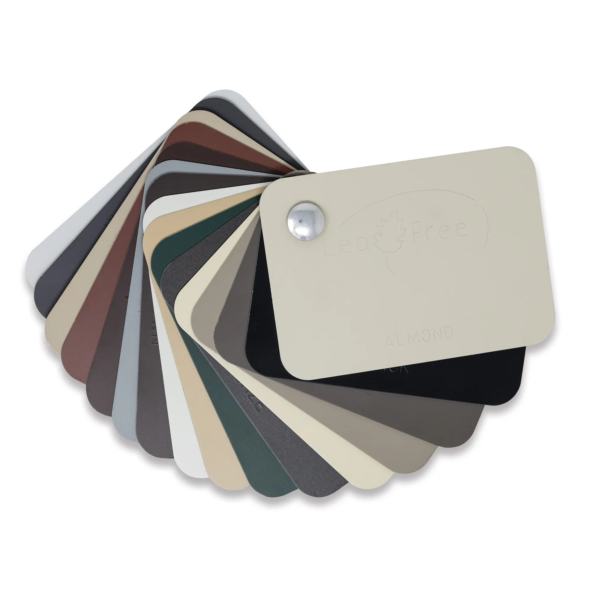 The LeaFree color lineup: 16 colors plus copper, matched to your trim.